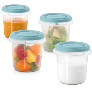 Miniland Set of 4 Hermisized Containers 250ml- Assorted