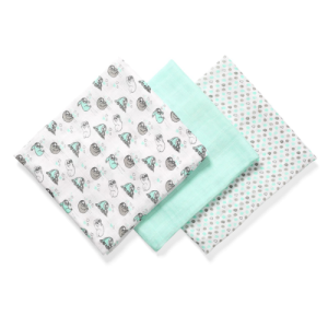Babyono Bamboo Muslin Cloths – Sloths 70x70 cm
