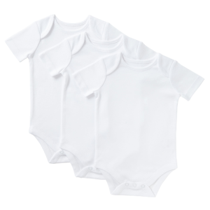 Baby Short Sleeve Vest 0-3Months White X3