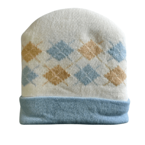 Wool Baby Hat -Blue&White