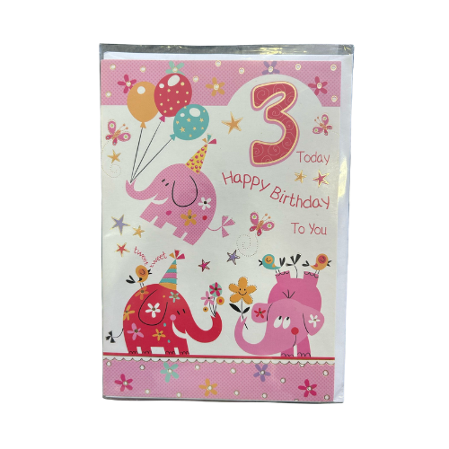 Birthday Card Happy 3th Birthday