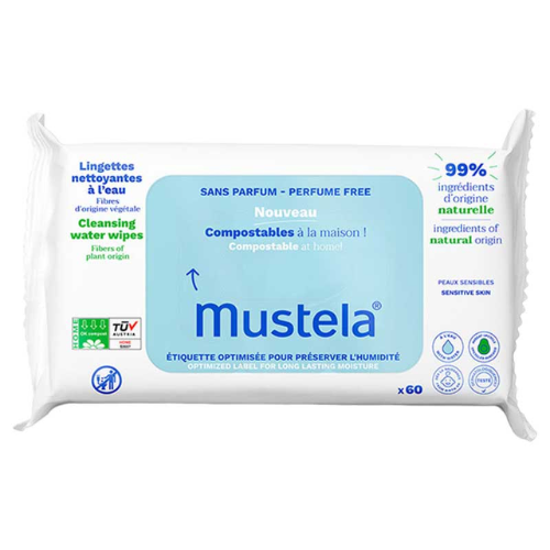Mustela Compostable Water Cleaning Wipes