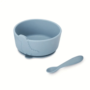 Silicone Bowl With Spoon Dino- Assorted