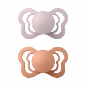 BIBS Pacifier Couture 2 PACK Latex Size 1 Pink Plum/Peach