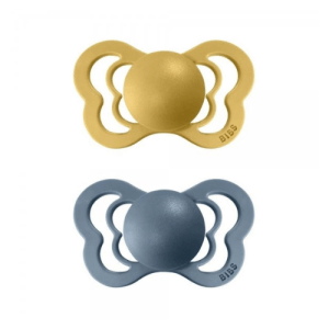 BIBS Pacifier Couture 2 PACK Latex Size 2 Mustard/Petrol