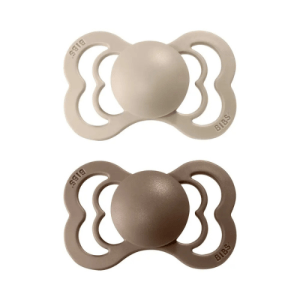 BIBS Pacifier Couture Anatomical 2 PACK Latex Size 2 Dusky Lilac/Heather