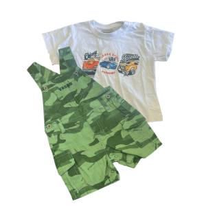 Panda Dungarees + Shirt - Assorted