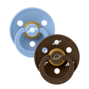 BIBS Pacifier Planet Nusa Size 2 Latex Sky Blue Mix
