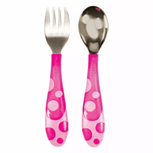 Munchkin Toddler Fork&Spoon Pink 12m+