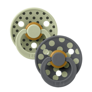 Bibs Studio Colour 2pack Polka Latex S2 Sage/Iron