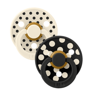 Bibs Studio Colour 2pack Polka Latex S2 Ivory/Black